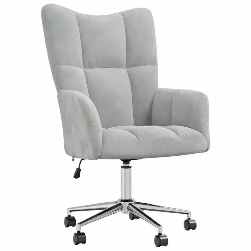 vidaXL Relaxing Chair Light Gray Velvet (100% polyester); steel Standard