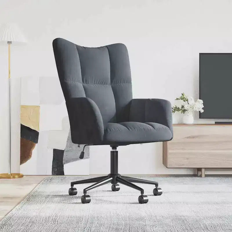 Chaise Relaxante Velours Gris Clair