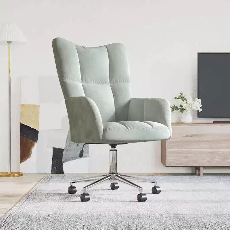 Chaise Relaxante Velours Gris Clair