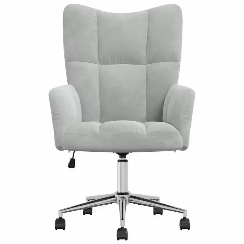 Chaise Relaxante Velours Gris Clair