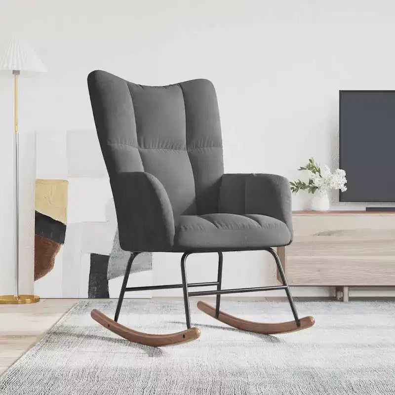 Fauteuil à bascule/fauteuil de salon/chaise d'appoint de salon, assise rembourrée en velours