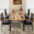 Dining Table for 4; Rectangular Kitchen Table and Upholstered Chairs for 4; 5 Piece Dining Room Table Set