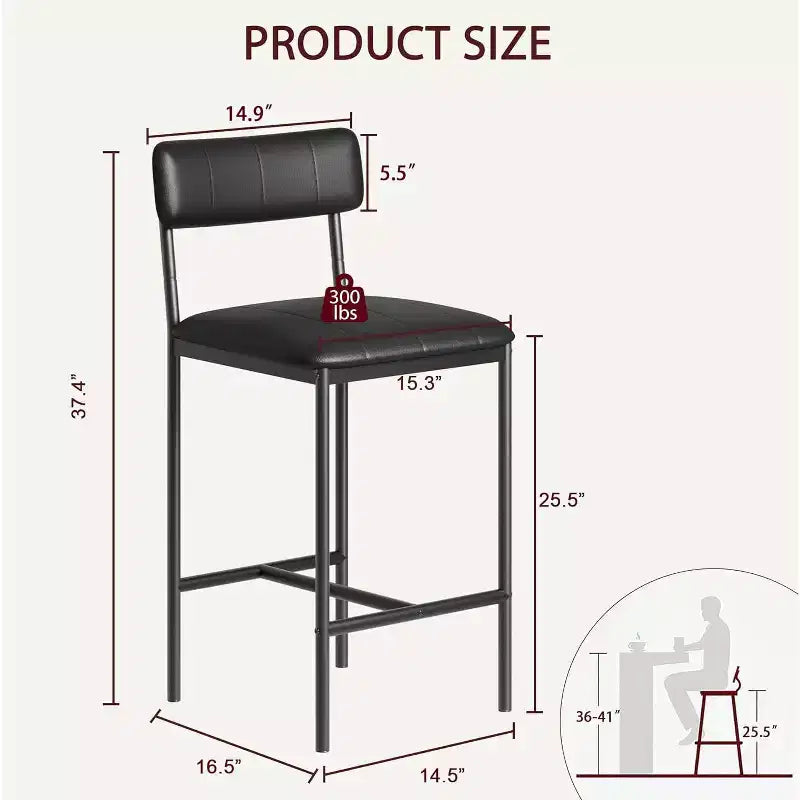 Tabourets de bar avec repose-pieds et dossiers