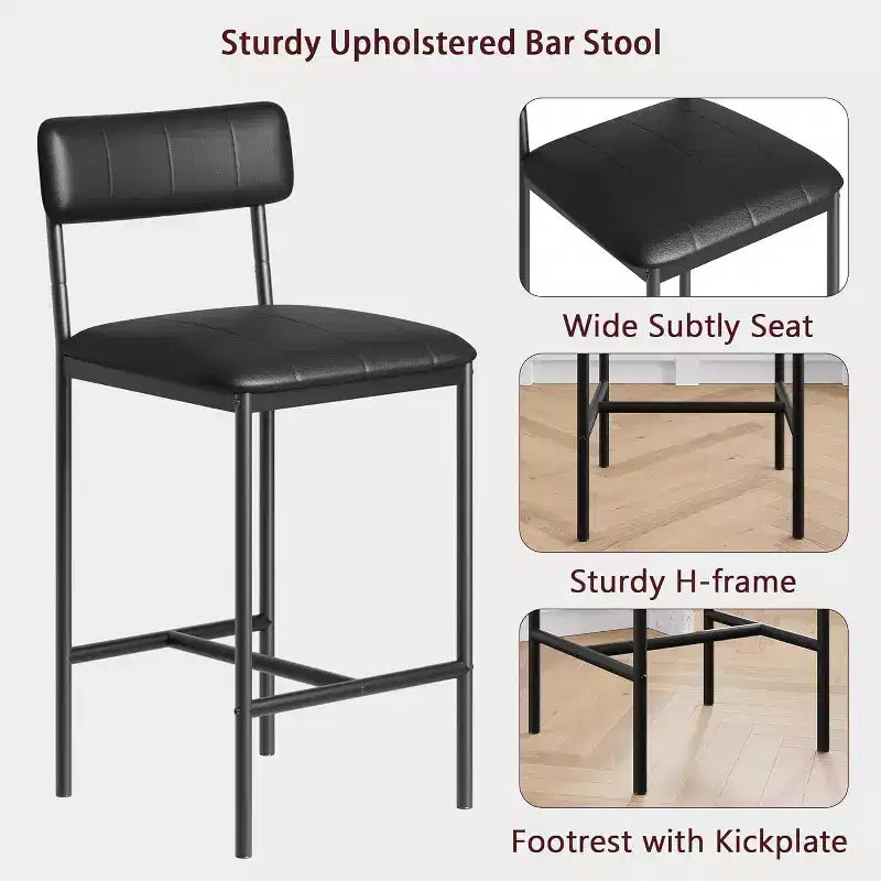 Tabourets de bar avec repose-pieds et dossiers