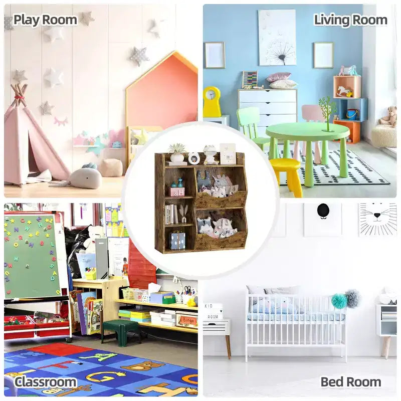 Étagère de rangement à trois niveaux pour jouets d'enfants