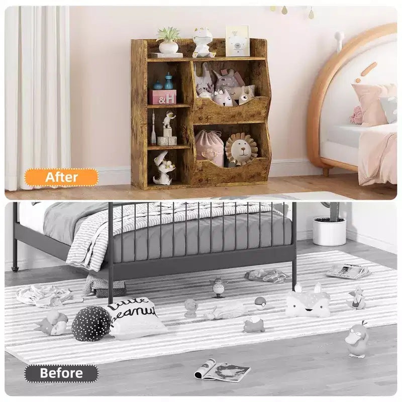 Étagère de rangement à trois niveaux pour jouets d'enfants