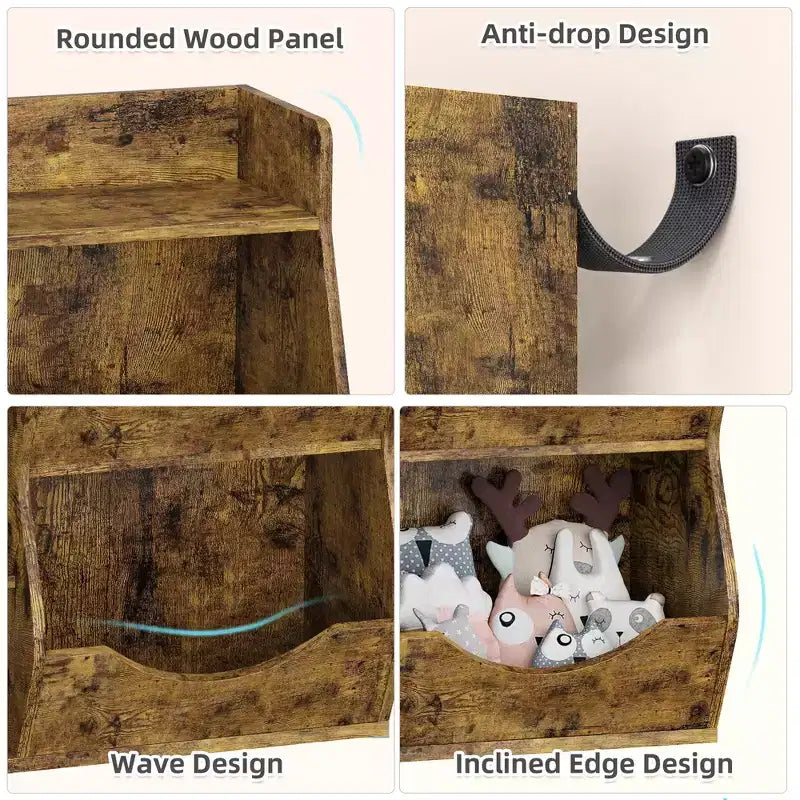 Étagère de rangement à trois niveaux pour jouets d'enfants