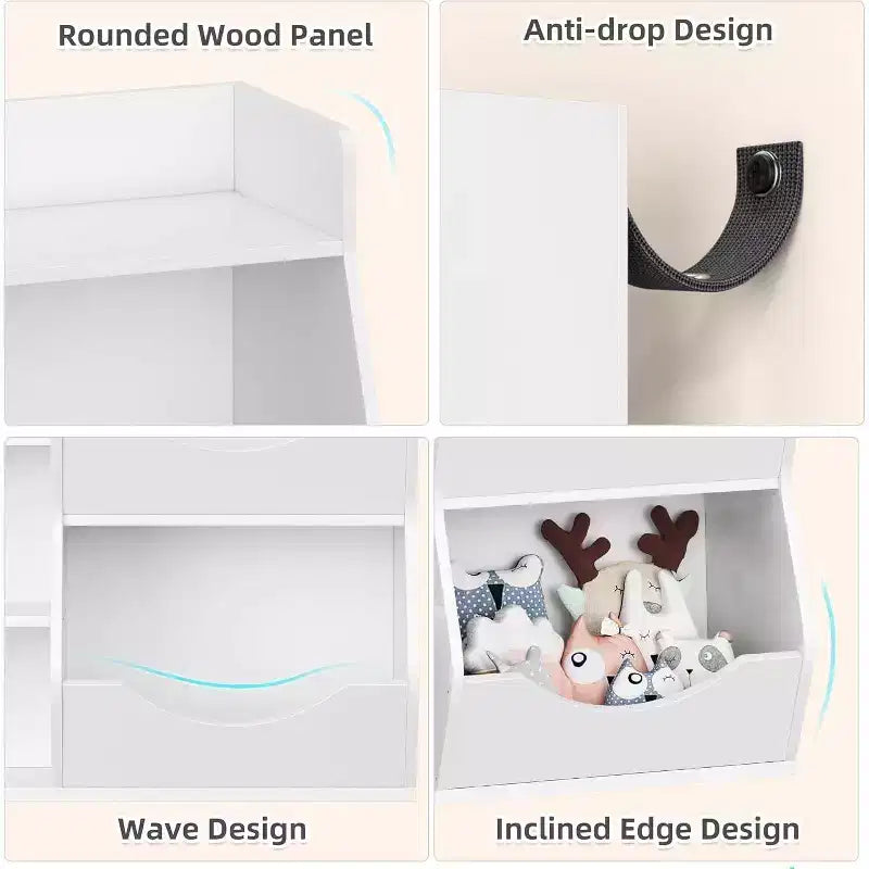 Étagère de rangement à trois niveaux pour jouets d'enfants