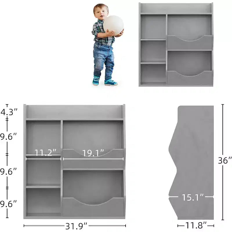 Étagère de rangement à trois niveaux pour jouets d'enfants