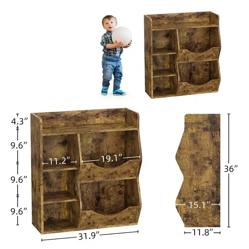 Étagère de rangement à trois niveaux pour jouets d'enfants