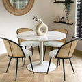 Chaise de cuisine moderne en rotin sans accoudoirs avec coussin