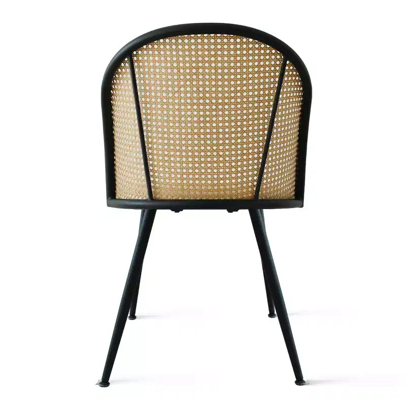 Chaise de cuisine moderne en rotin sans accoudoirs avec coussin