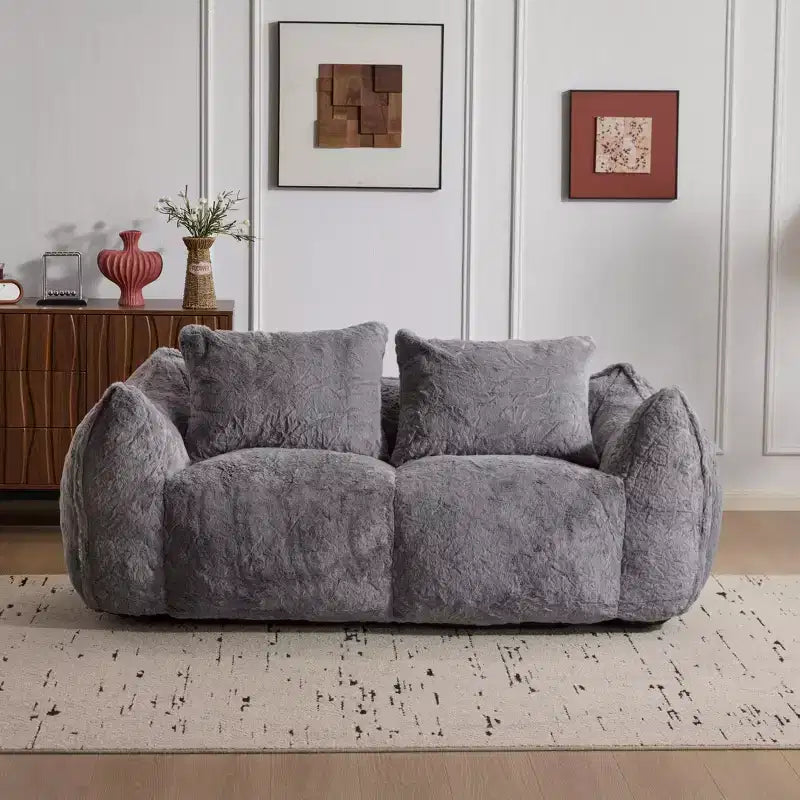 Canapé géant en pouf ; pouf deux places en mousse à mémoire de forme