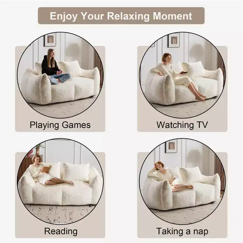Canapé géant en pouf ; pouf deux places en mousse à mémoire de forme