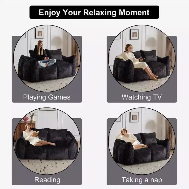 Canapé géant en pouf ; pouf deux places en mousse à mémoire de forme
