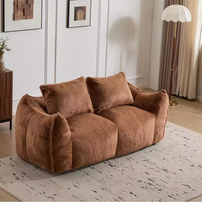 Canapé géant en pouf ; pouf deux places en mousse à mémoire de forme