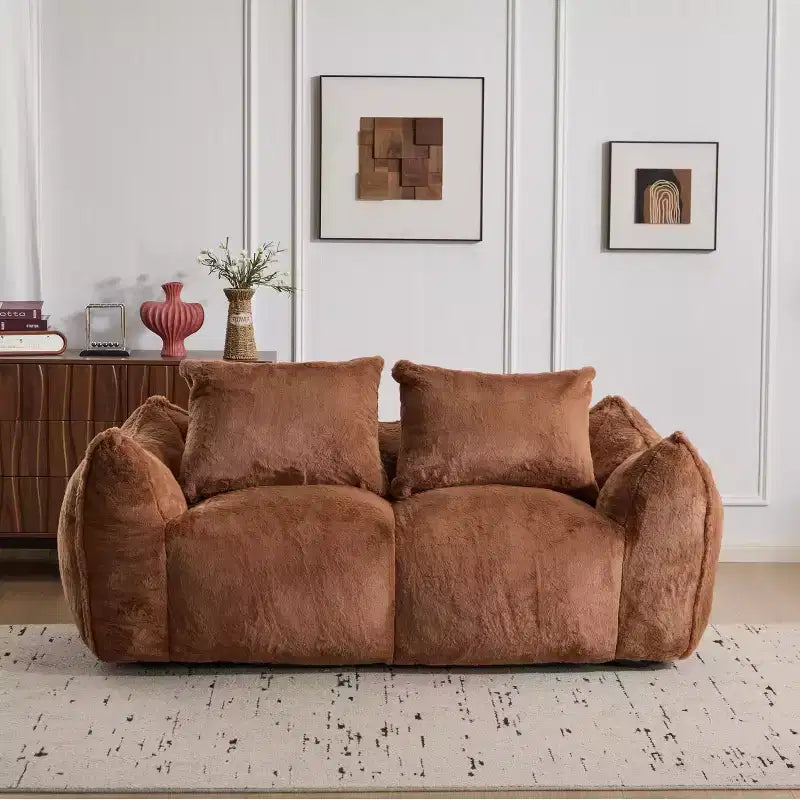 Canapé géant en pouf ; pouf deux places en mousse à mémoire de forme