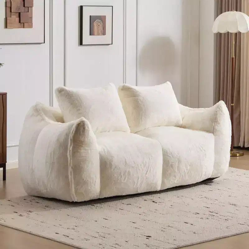 Okak Giant Bean Bag Sofa with 2 Pillows; Bean Bag Chair with Memory Foam for 2; Floor Chairs Lounge Sofa Chair for Living Room
