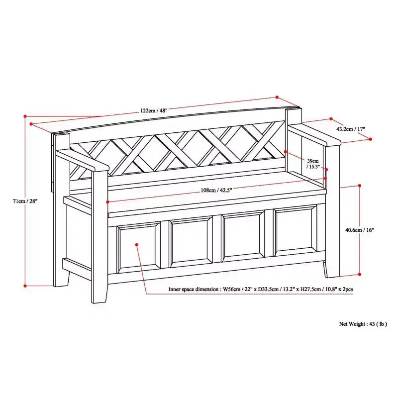 Banc de rangement d'entrée de style transitoire