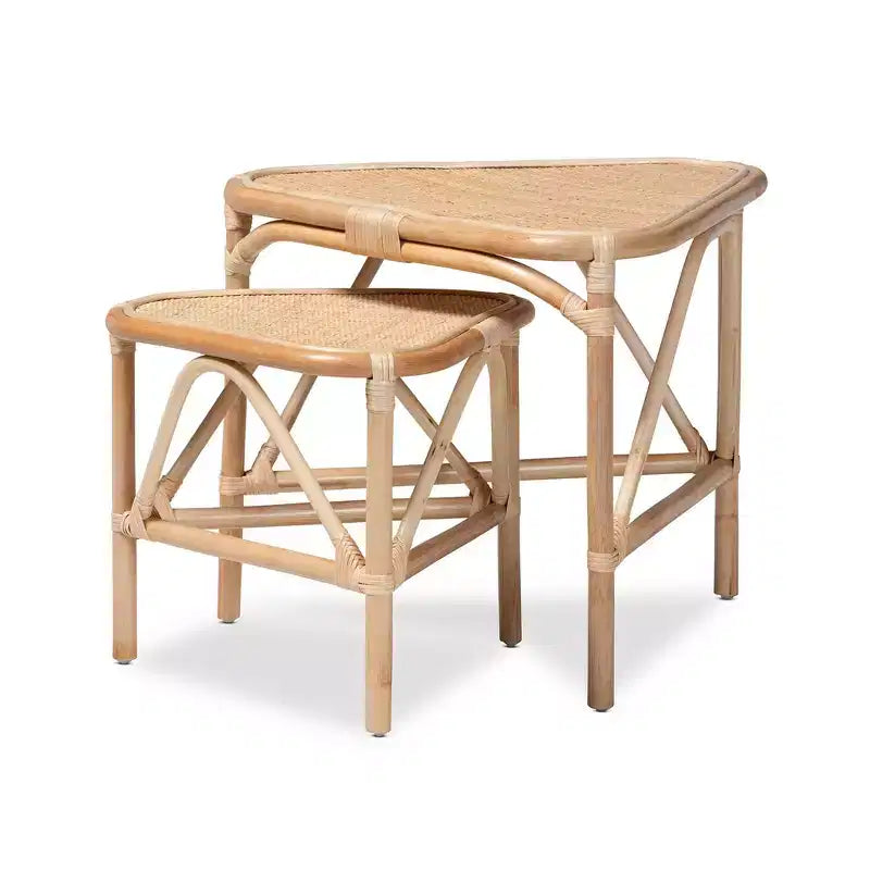 Table d'appoint. Table gigogne triangulaire fabriquée à la main