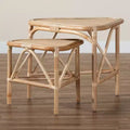 Table d'appoint. Table gigogne triangulaire fabriquée à la main