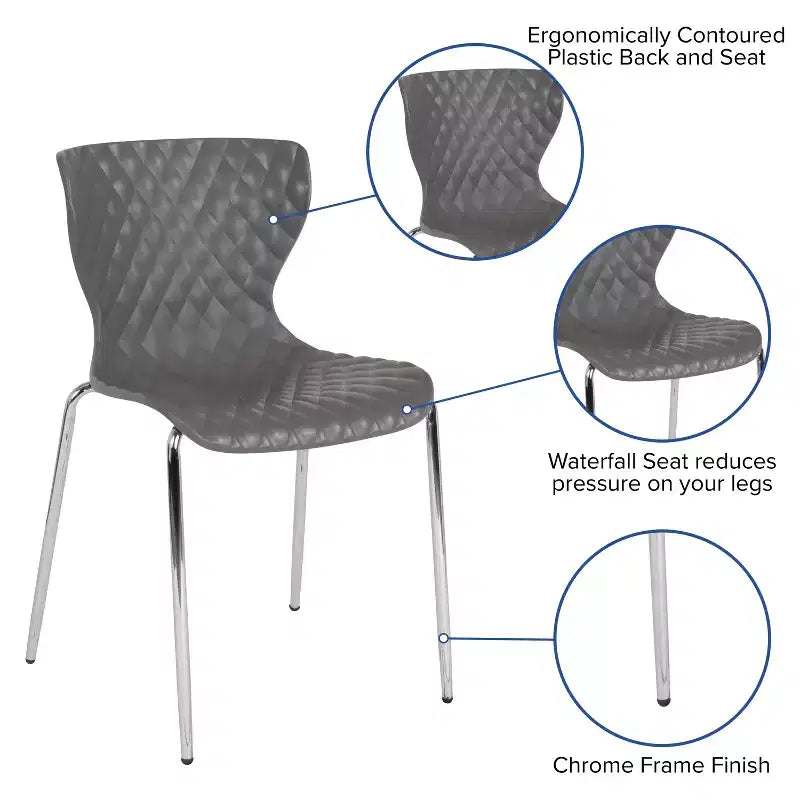Chaise empilable en plastique au design moderne