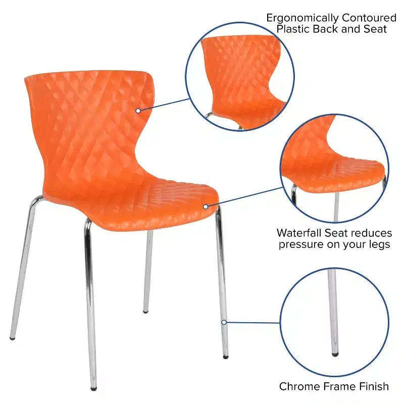 Chaise empilable en plastique au design moderne