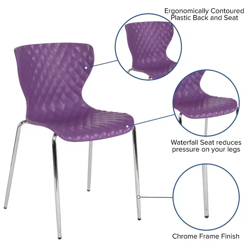 Chaise empilable en plastique au design moderne