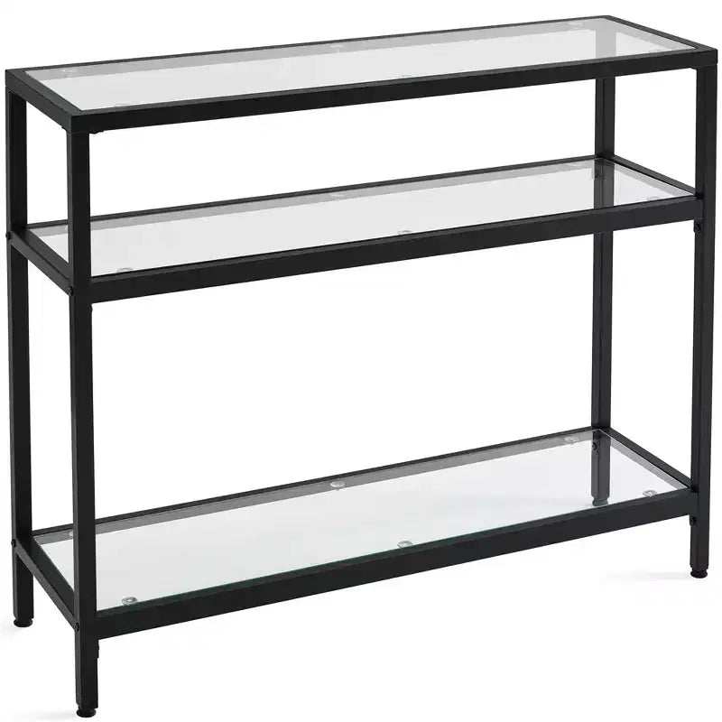Yaheetech 3-layer Console Table Tempered Glass Porch Table